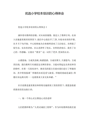 优选小学校本培训的心得体会.docx