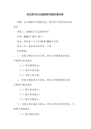 党支部书记主题教育专题党课讲稿.docx