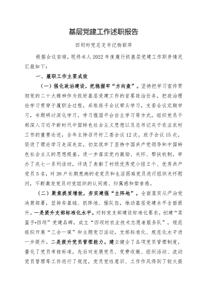 2022年村总支书记抓基层党建述职报告.docx