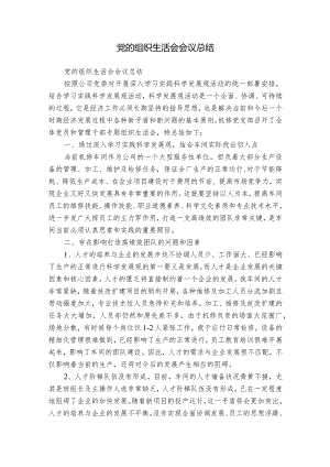 党的组织生活会会议总结.docx