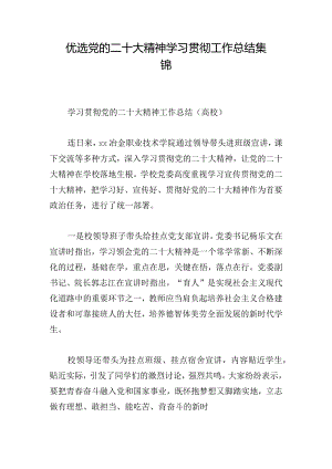优选党的二十大精神学习贯彻工作总结集锦.docx