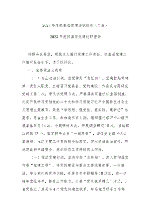 2023年度抓基层党建述职报告(二篇).docx