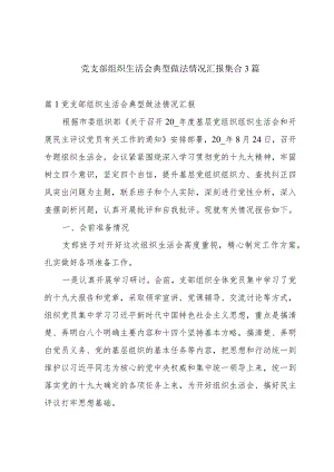 党支部组织生活会典型做法情况汇报集合3篇.docx
