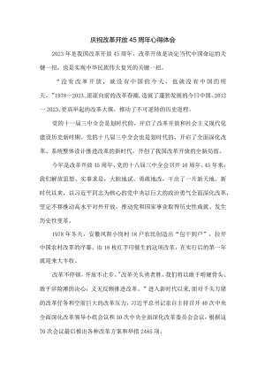 2023庆祝改革开放45周年心得体会一.docx