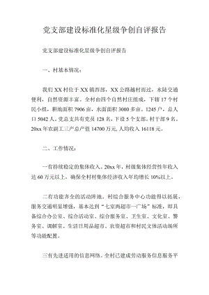 党支部建设标准化星级争创自评报告.docx