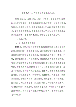 市商务局2023年政府信息公开工作总结.docx