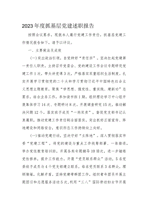 2023年度抓基层党建述职报告.docx