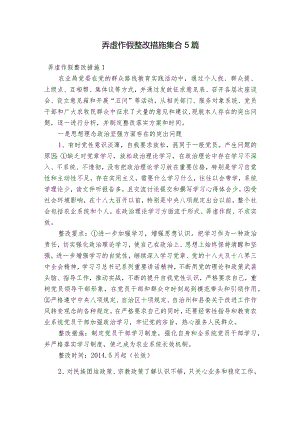 弄虚作假整改措施集合5篇.docx
