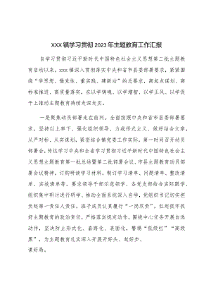 xxx镇学习贯彻2023年主题教育工作汇报.docx