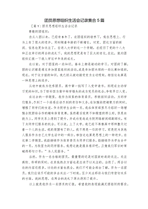 团员思想组织生活会记录集合5篇.docx
