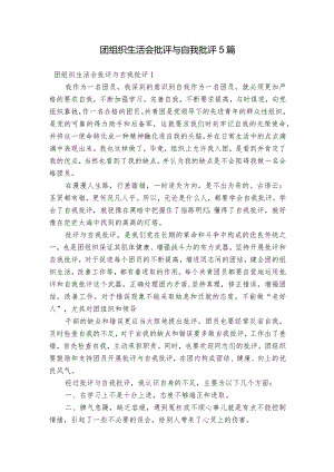团组织生活会批评与自我批评5篇.docx