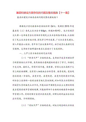 基层织建设方面存在的问题及整改措施【十一篇】.docx