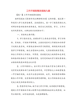 工作不细致整改措施九篇.docx