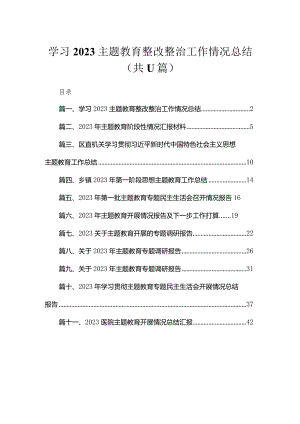 学习专题教育整改整治工作情况总结【11篇】.docx