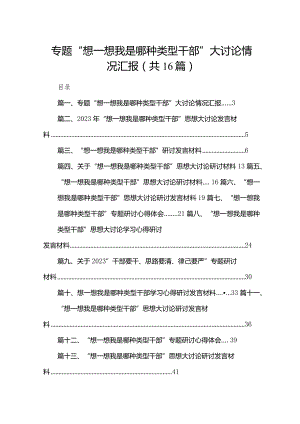 专题“想一想我是哪种类型干部”大讨论情况汇报（共16篇）汇编.docx