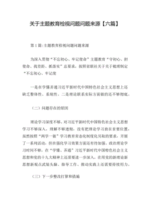 关于主题教育检视问题问题来源【六篇】.docx