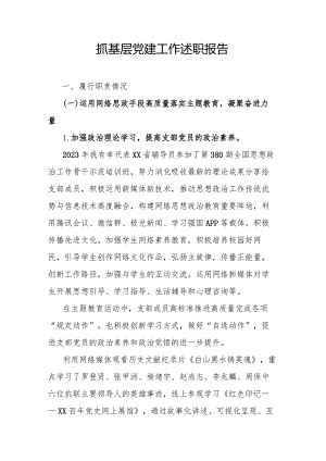 党支部抓基层党建工作述职报告.docx