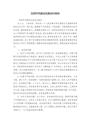 支部作风建设自查自纠报告.docx