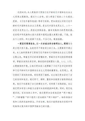 2023年度第二批主题教育研讨交流发言提纲范文两篇.docx
