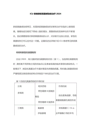 ICU 患者肺部真菌感染的治疗2024.docx