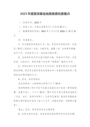 2023年医保基金抽查复查检查重点.docx