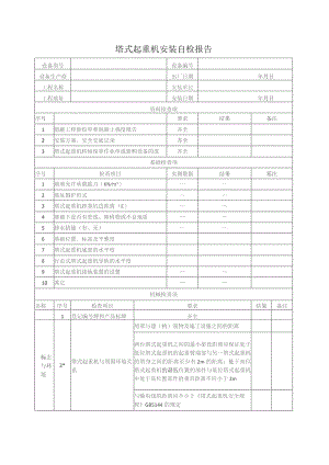 塔式起重机安装自检报告.docx