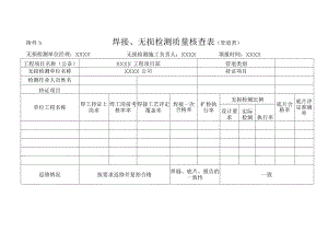 焊接、无损检测质量核查表（东方傲立罐区工程）（管道+设备）（word版）.docx
