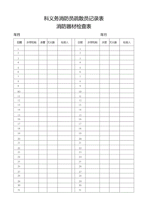 义务消防员疏散员记录表.docx