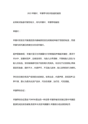 2023羊膜片、羊膜带与轮状胎盘的鉴别.docx