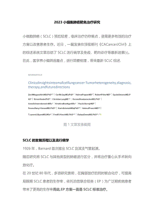 2023小细胞肺癌靶免治疗研究.docx