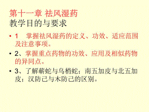 第十一章祛风湿药.ppt