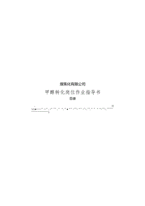 煤焦化厂甲醇转化岗位作业指导书.docx