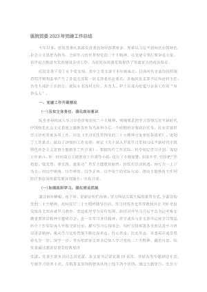 医院党委2023年党建工作总结.docx