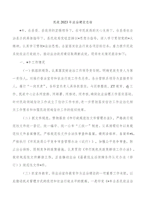 民政2023年法治建设总结.docx