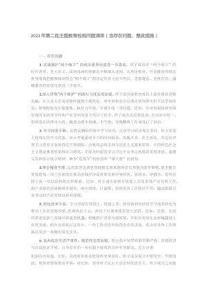 2023年第二批主题教育检视问题清单（含存在问题、整改措施）.docx