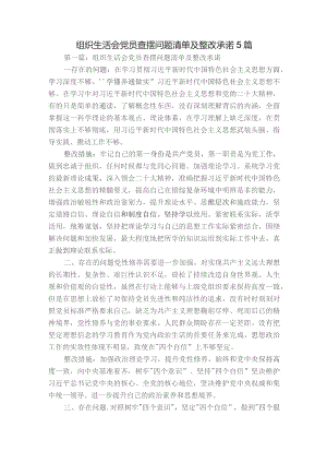 组织生活会党员查摆问题清单及整改承诺5篇.docx