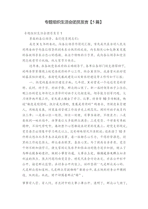 专题组织生活会团员发言【5篇】.docx