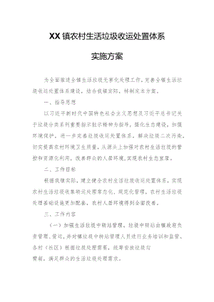 XX镇农村生活垃圾收运处置体系实施方案.docx