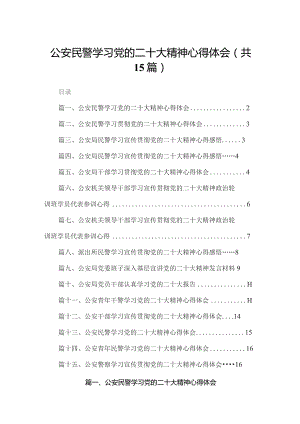 【15篇】公安民警2023学习党的二十大精神心得体会.docx