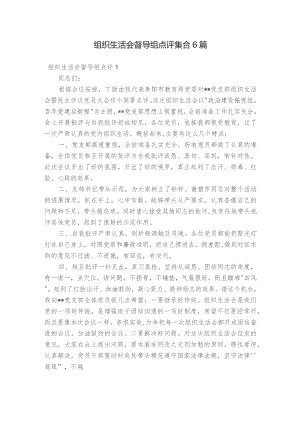 组织生活会督导组点评集合6篇.docx