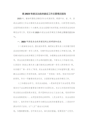镇2023年度法治政府建设工作主要情况报告.docx