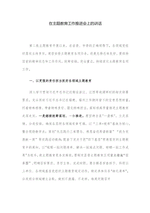 在主题教育工作推进会上的讲话.docx