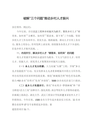 市委书记乡村人才振兴座谈会上的发言.docx