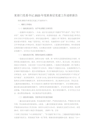 某部门党委书记2023年度抓基层党建工作述职报告.docx