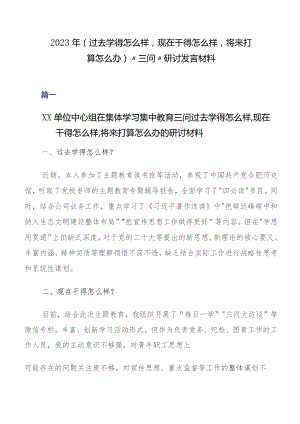 2023年（过去学得怎么样现在干得怎么样将来打算怎么办）“三问”研讨发言材料.docx
