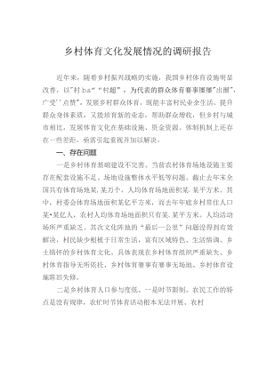 乡村体育文化发展情况的调研报告.docx