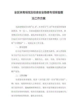 全区体育场馆及校舍安全隐患专项排查整治工作方案.docx