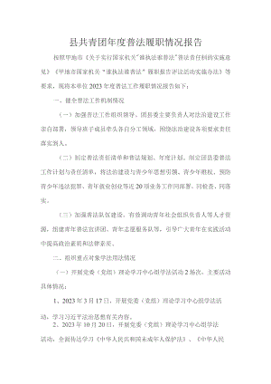 县共青团年度普法履职情况报告.docx
