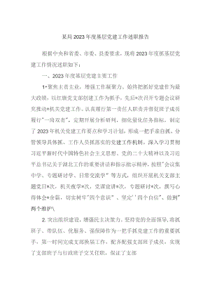 某局2023年度基层党建工作述职报告.docx