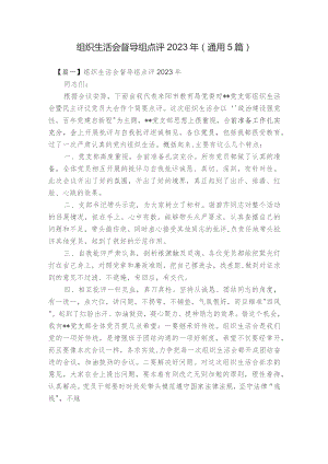 组织生活会督导组点评2023年(通用5篇).docx